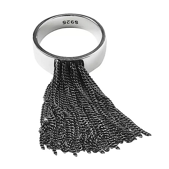STERLING SILVER TASSEL RING - Picture 2 of 11